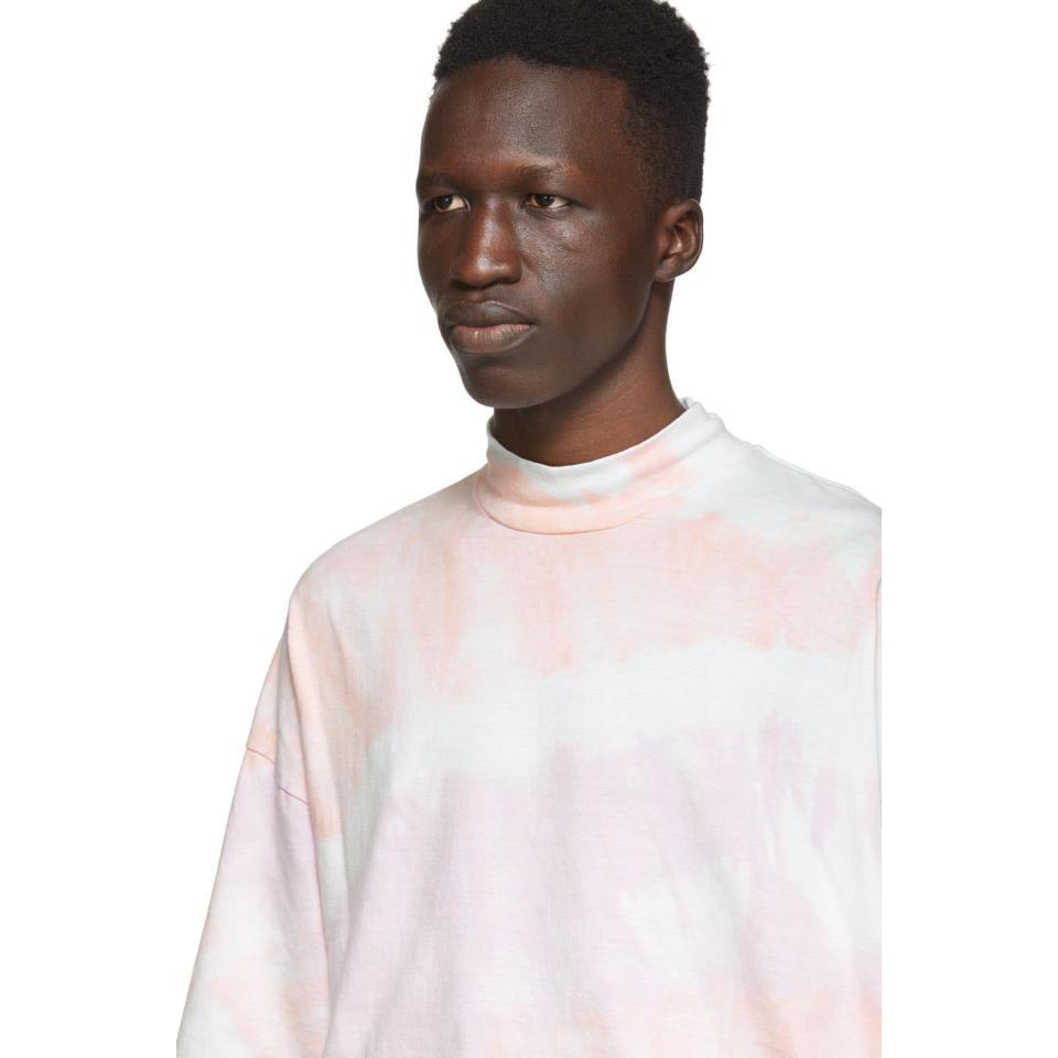 Download Sasquatchfabrix Cotton Pink Tie-dye Mock Neck T-shirt for ...