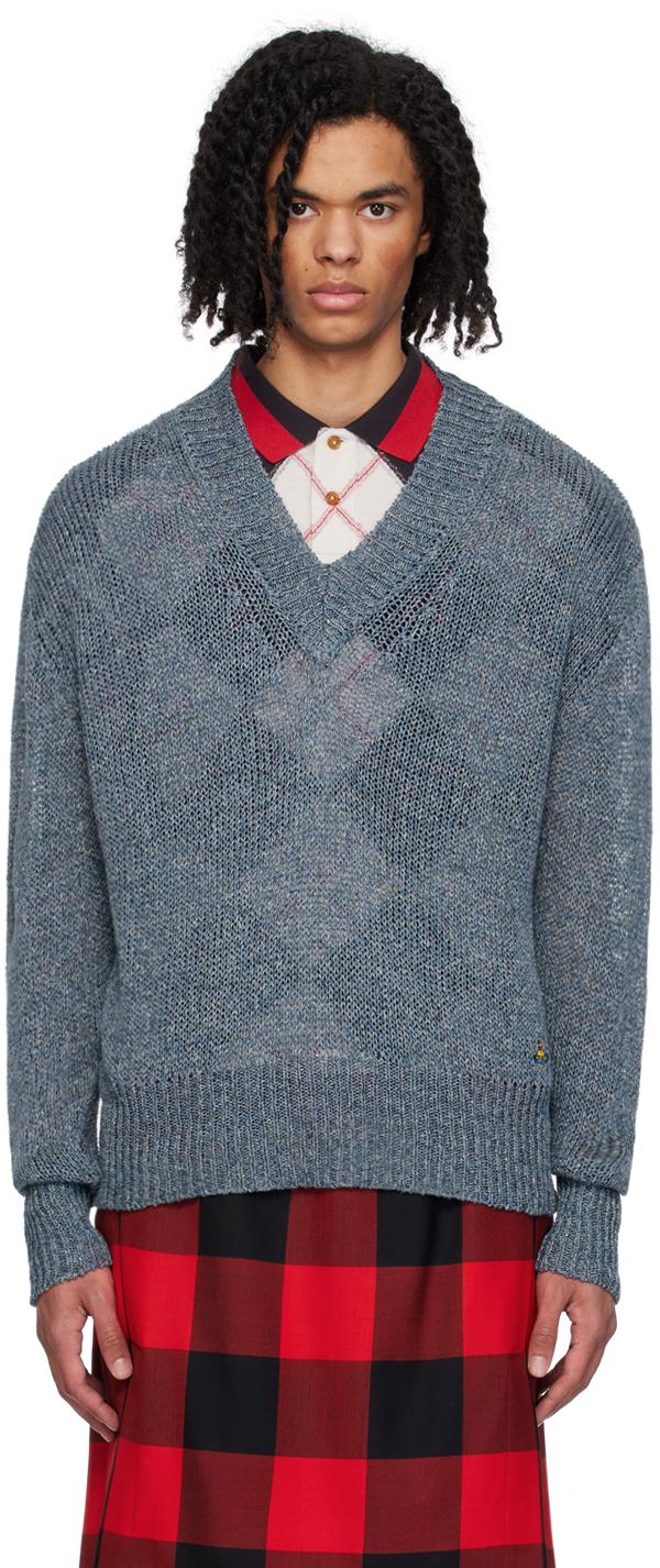 Vivienne Westwood MAN ニットセーター　ブルー Vivienne Westwood MAN ニットセーターブルー