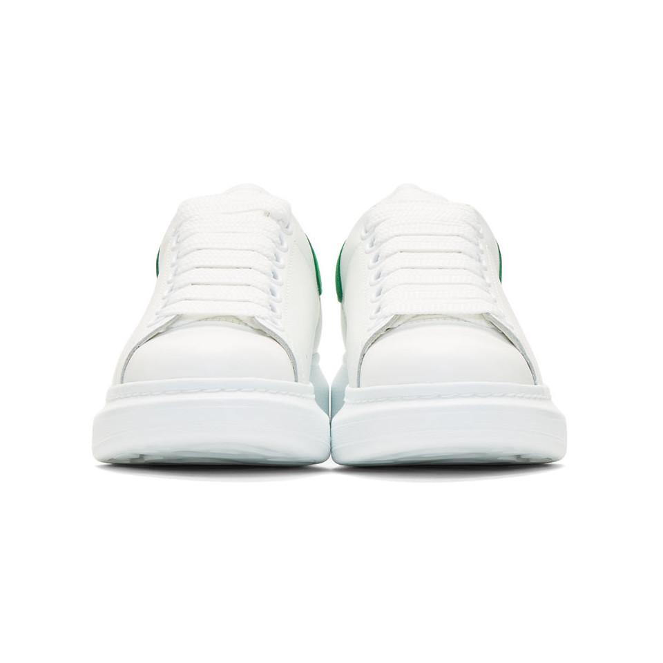 Alexander McQueen Suede White And Green Oversized Sneakers - Lyst