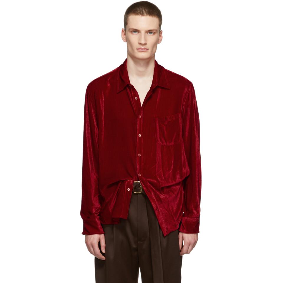 red velvet dress shirt