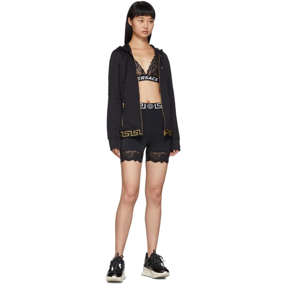 Versace Synthetic Black Cycling Shorts 