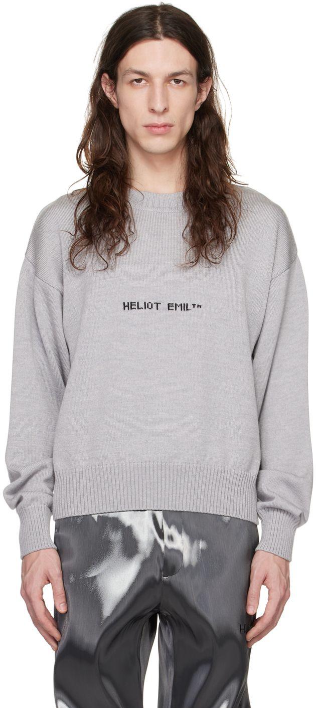 HELIOT EMIL Gray Logo Sweater in Black for Men | Lyst