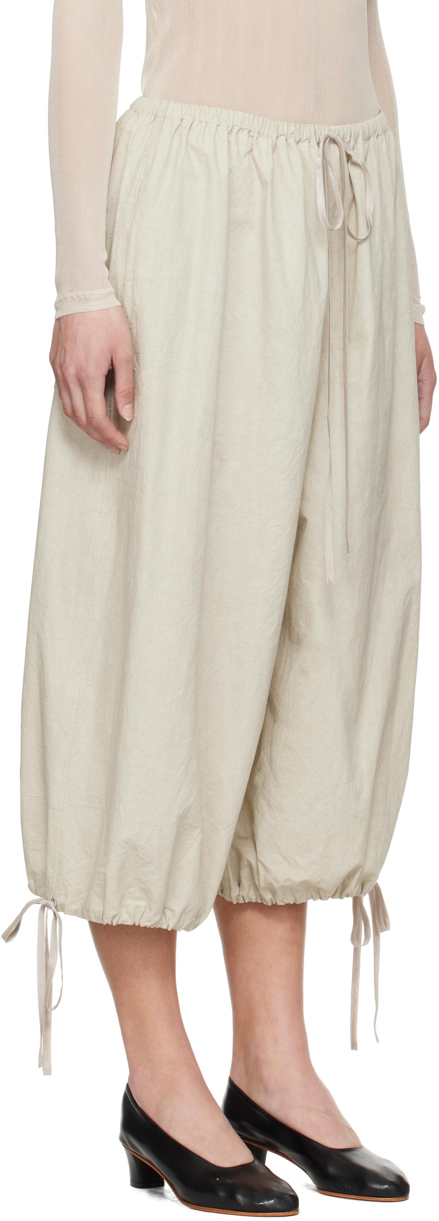 【関税込み】Lauren Manoogian グレー Column ラウンジパンツ BACK LINE WIDE LEG PANTS(36 IVORY): BOTTOMSjosemoon