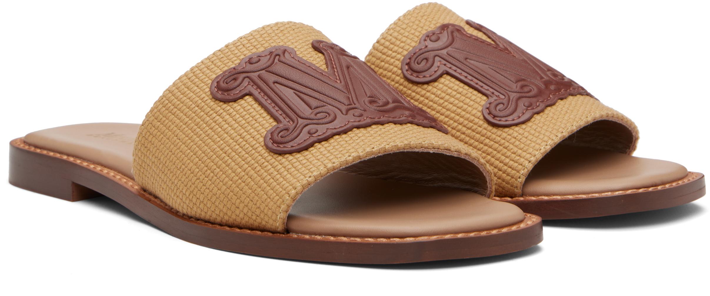 【送料&関税込】Max Mara Slides With Logo Max Mara Flat sandals for Women | Online Sale up to 70% off