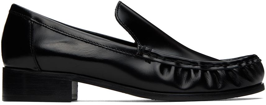 Acne Studios メンズ ブラック レザー ローファー スリッポンシューズ