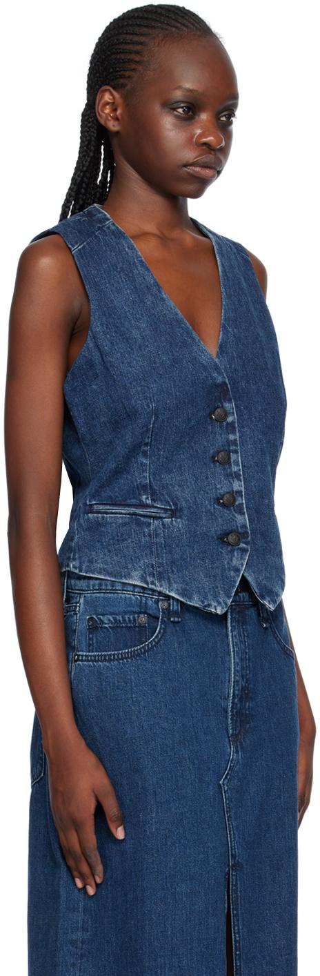 【関税込み】rag & bone ネイビー Priya デニムベスト rag & bone Priya Denim Vest | Shopbop