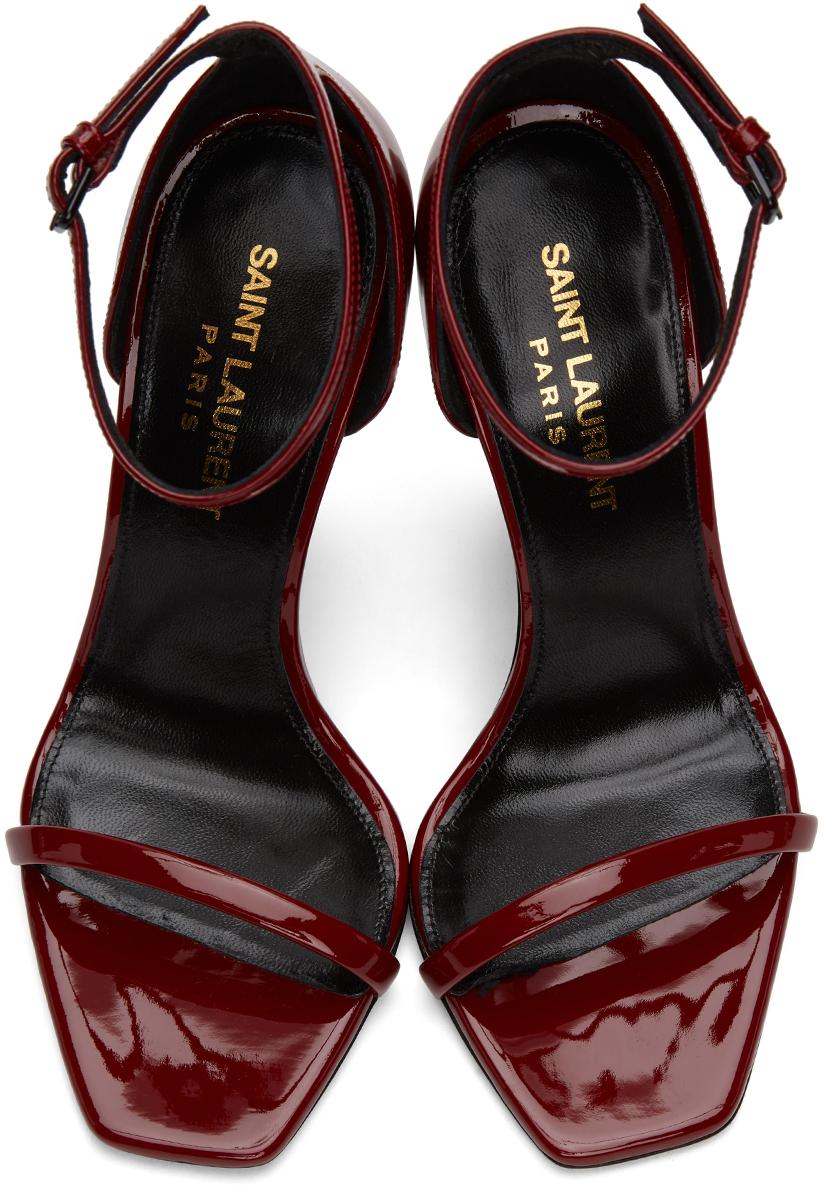 Saint Laurent Opyum Patent Leather Sandals in Red | Lyst