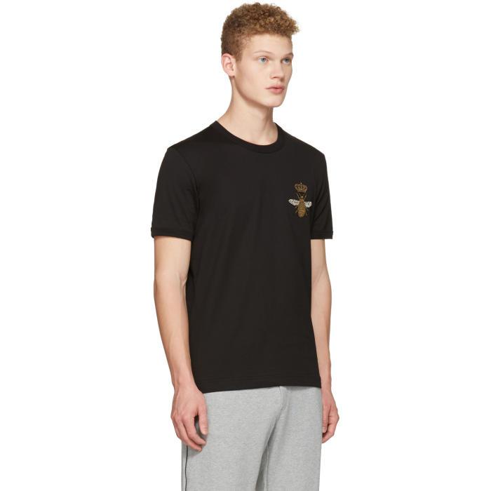 Dolce & Gabbana Black Crown Bee T-shirt for Men | Lyst