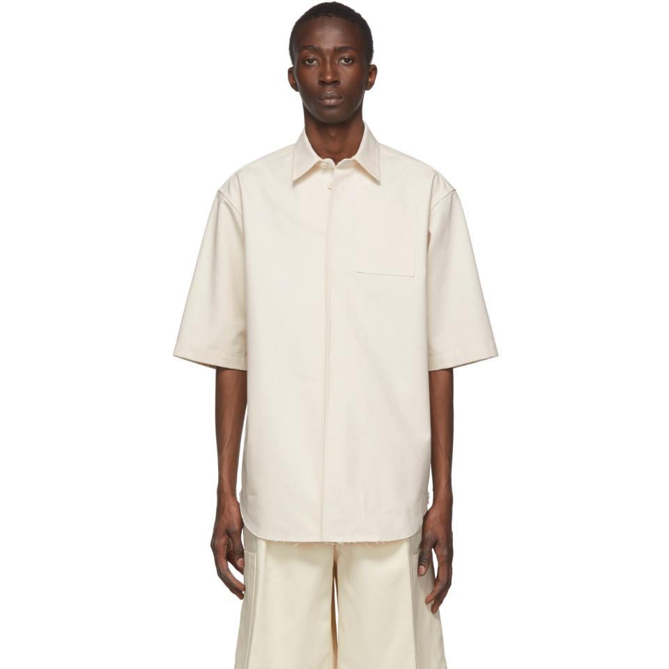 jil sander pocket detail canvas shirt