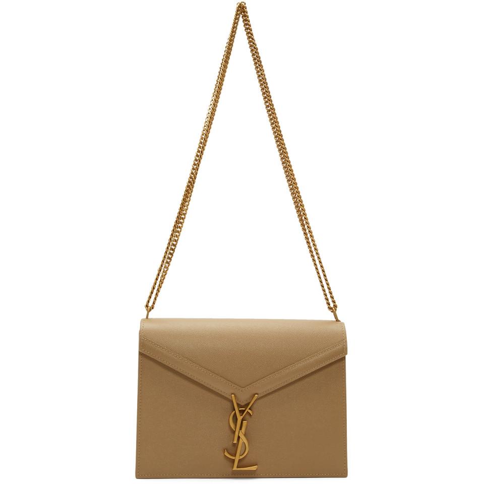 Saint Laurent Medium Envelope Chain Bag in Taupe