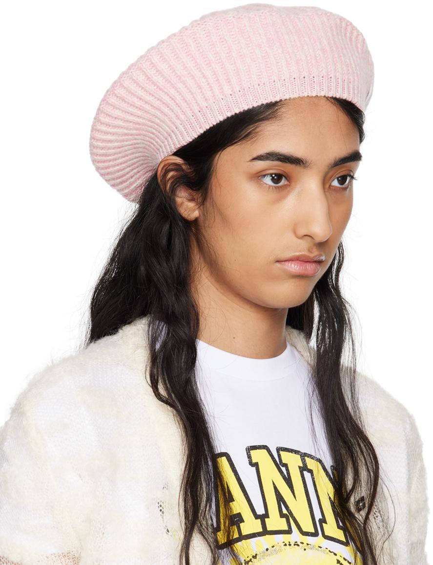 GANNI ニット ベレー帽 ブラウン