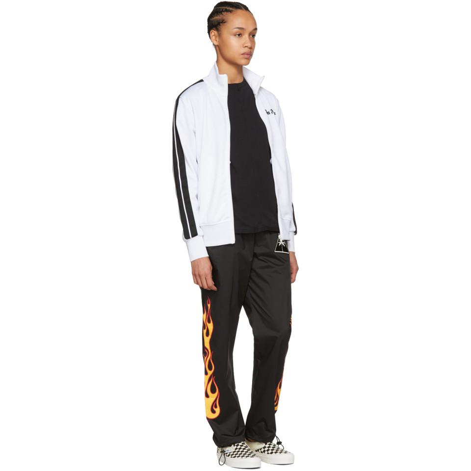 logo-print track jacket in black - Palm Angels® Official