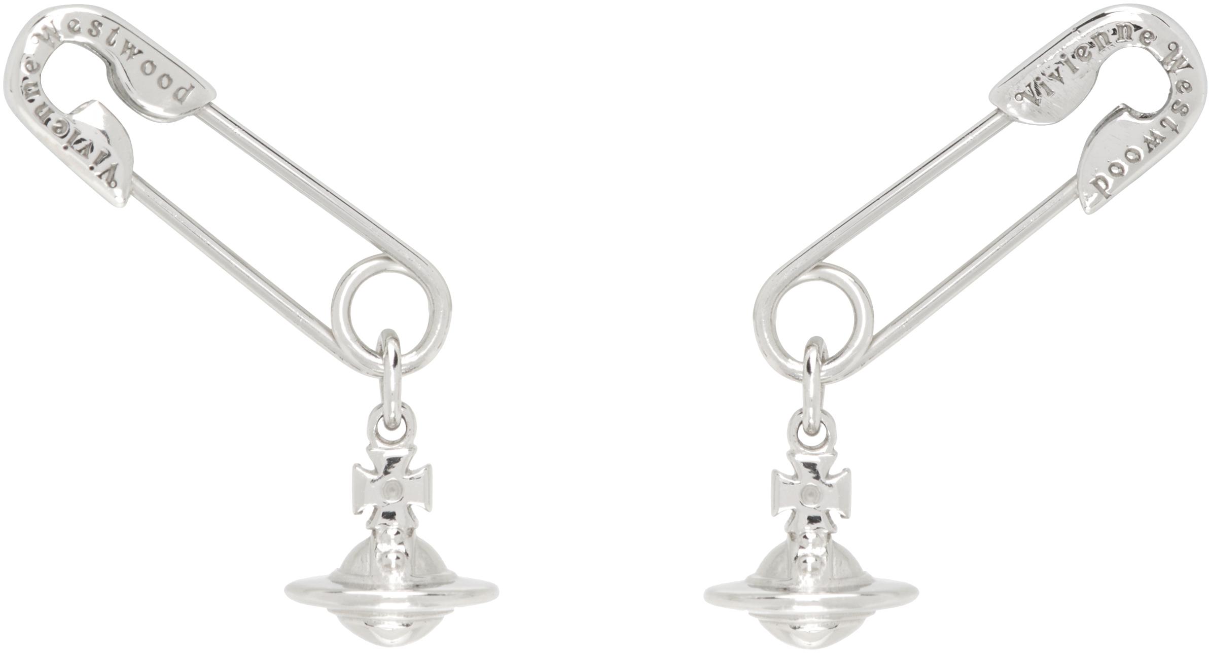 アクセサリー Vivienne Westwood safety pin earrings Vivienne Westwood Safety Pin Earrings in Black | Lyst Canada