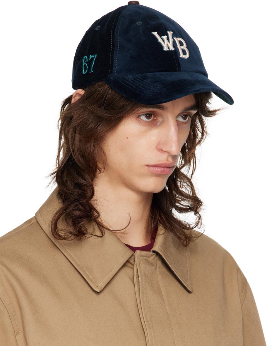MONCLER ネイビー ベルベットキャップ MONCLER NAVY BASEBALL CAP