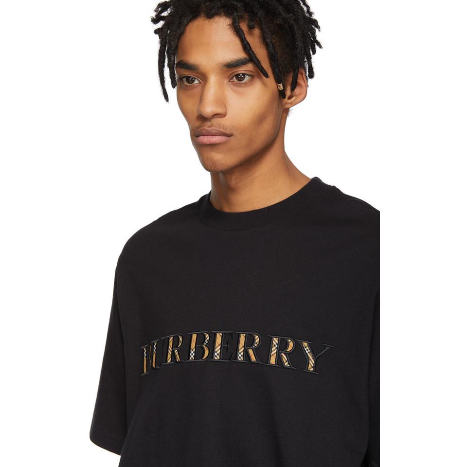 Burberry men's black t shirt sales