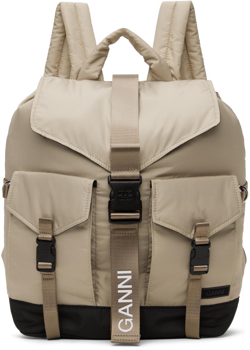 Ganni Taupe Tech Backpack in Natural Lyst Canada