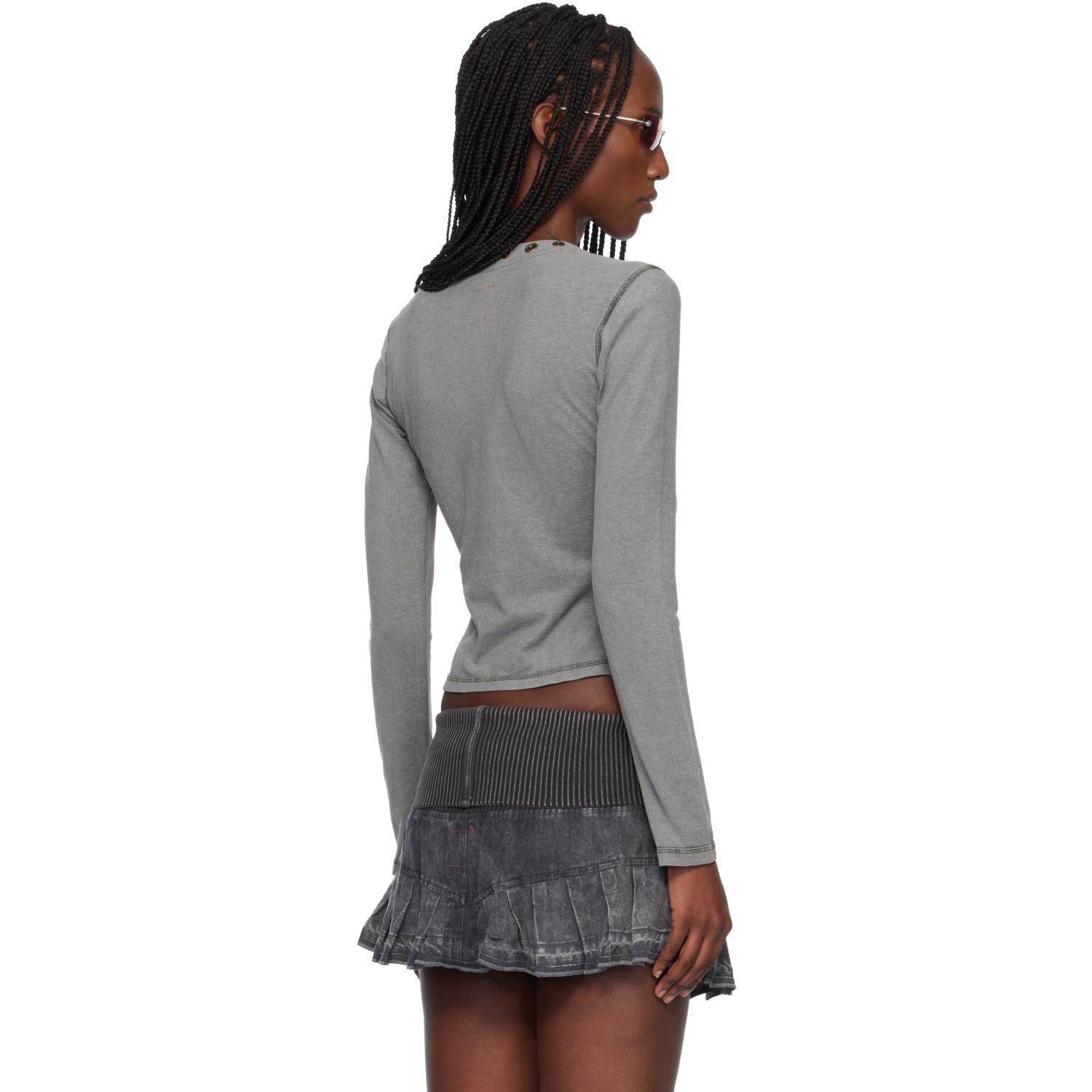 Miss Sixty Knwls Edition Logo Patchwork Top in Grey | Lyst UK