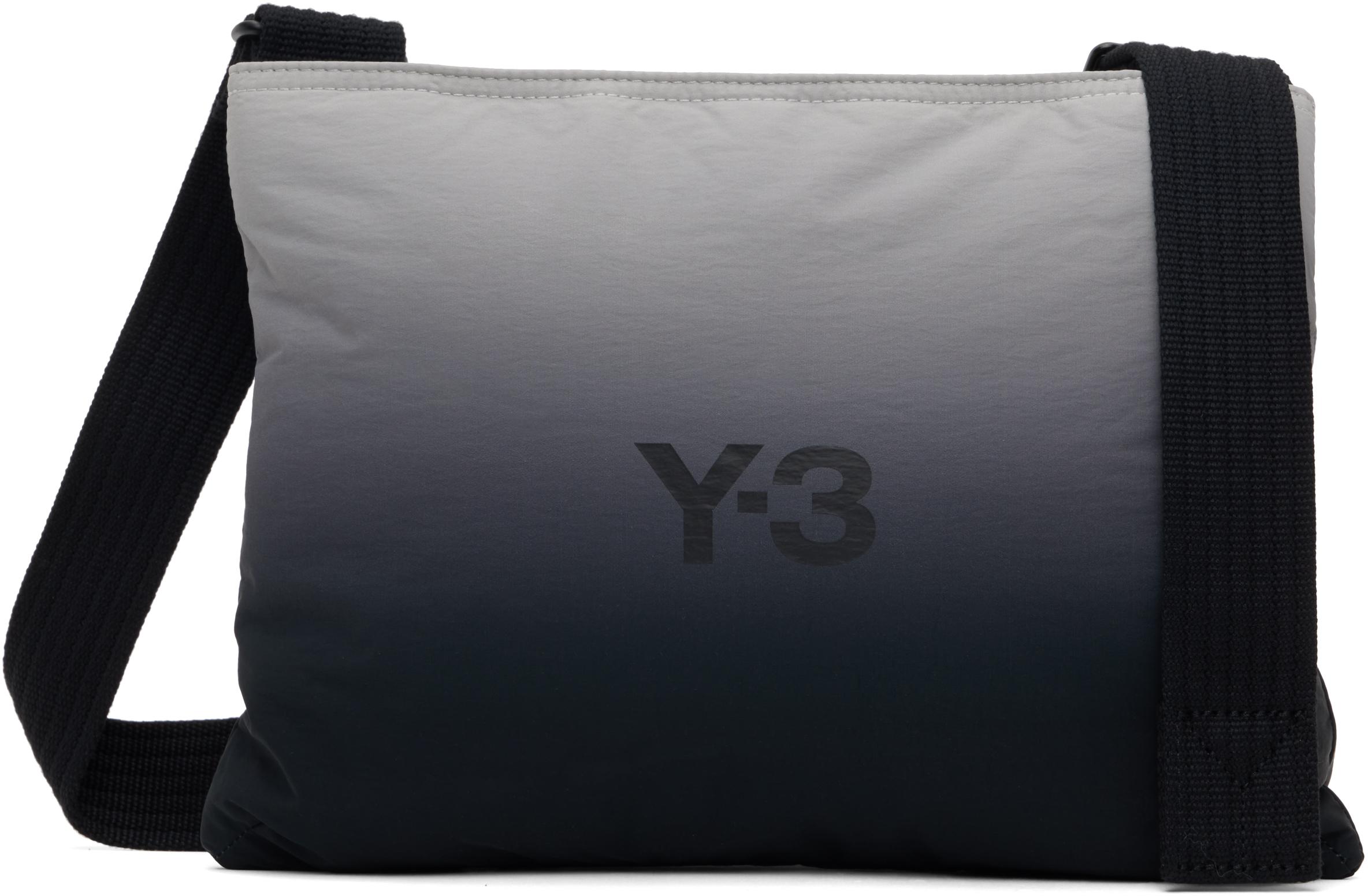 Y-3 メンズ グレー＆ブラック Ombré サコッシュ バッグ メッセンジャー 