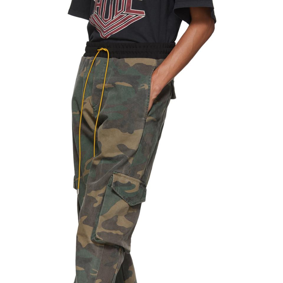 rhude camo pants