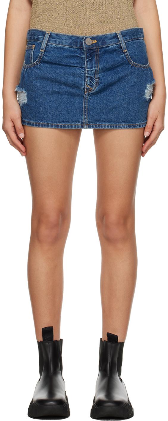 Vivienne Westwood レディース ブルー Crewe Foam デニム ミニスカート 