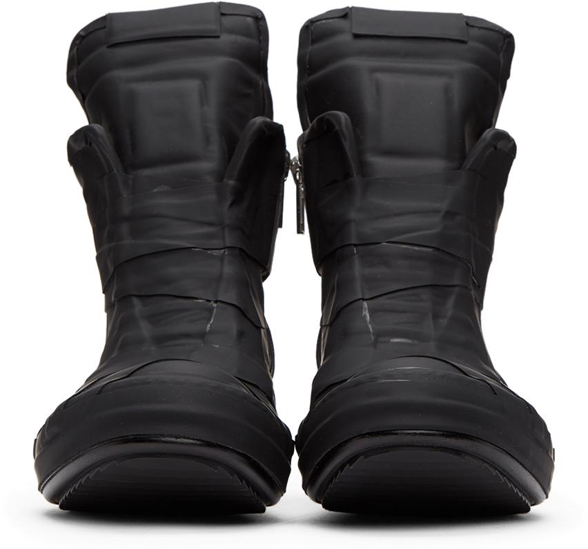 Rick Owens Rubber Panelled Geobasket Sneakers in Black for Men | Lyst
