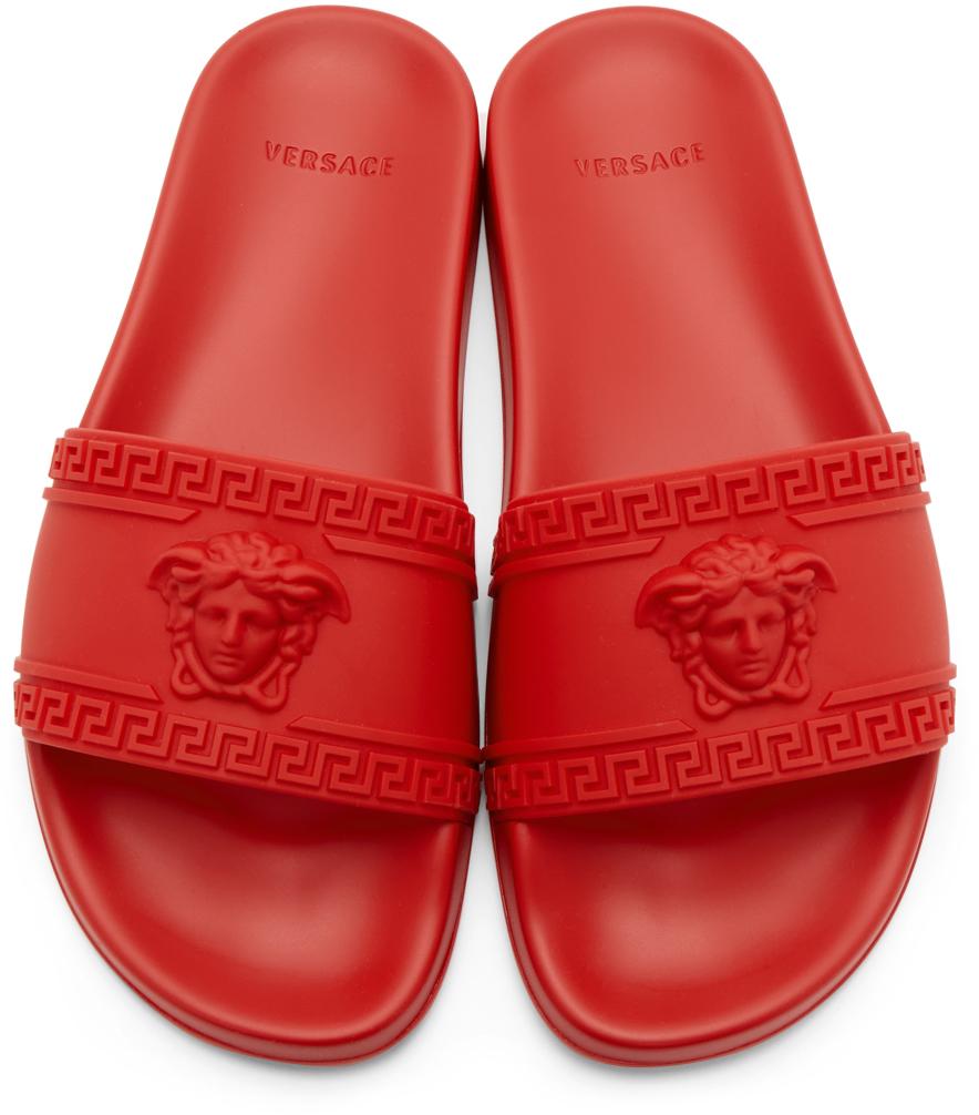 versace slides men red