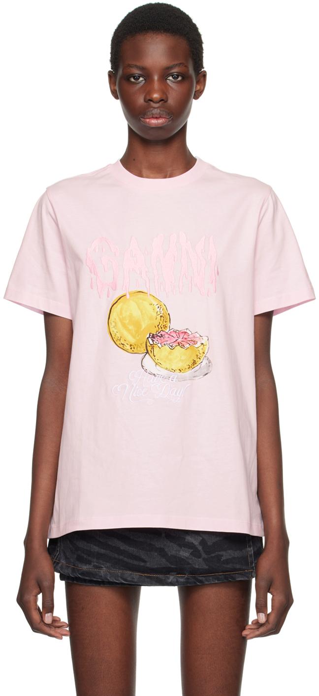 Ganni レディース Grapefruit Tシャツ トップス
