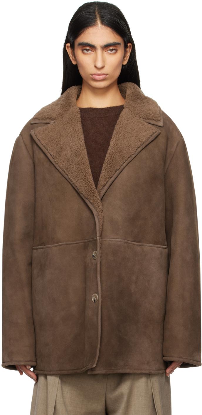 Loulou de Saison Cirebo Shearling Jacket in Brown | Lyst