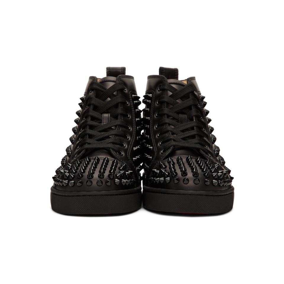 louboutin black high top spikes