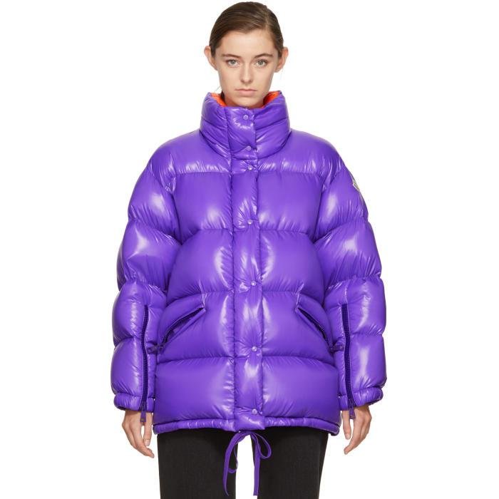 purple moncler coat