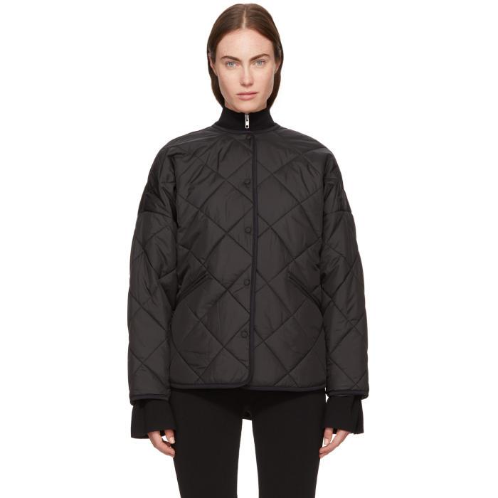 black quilted jacket