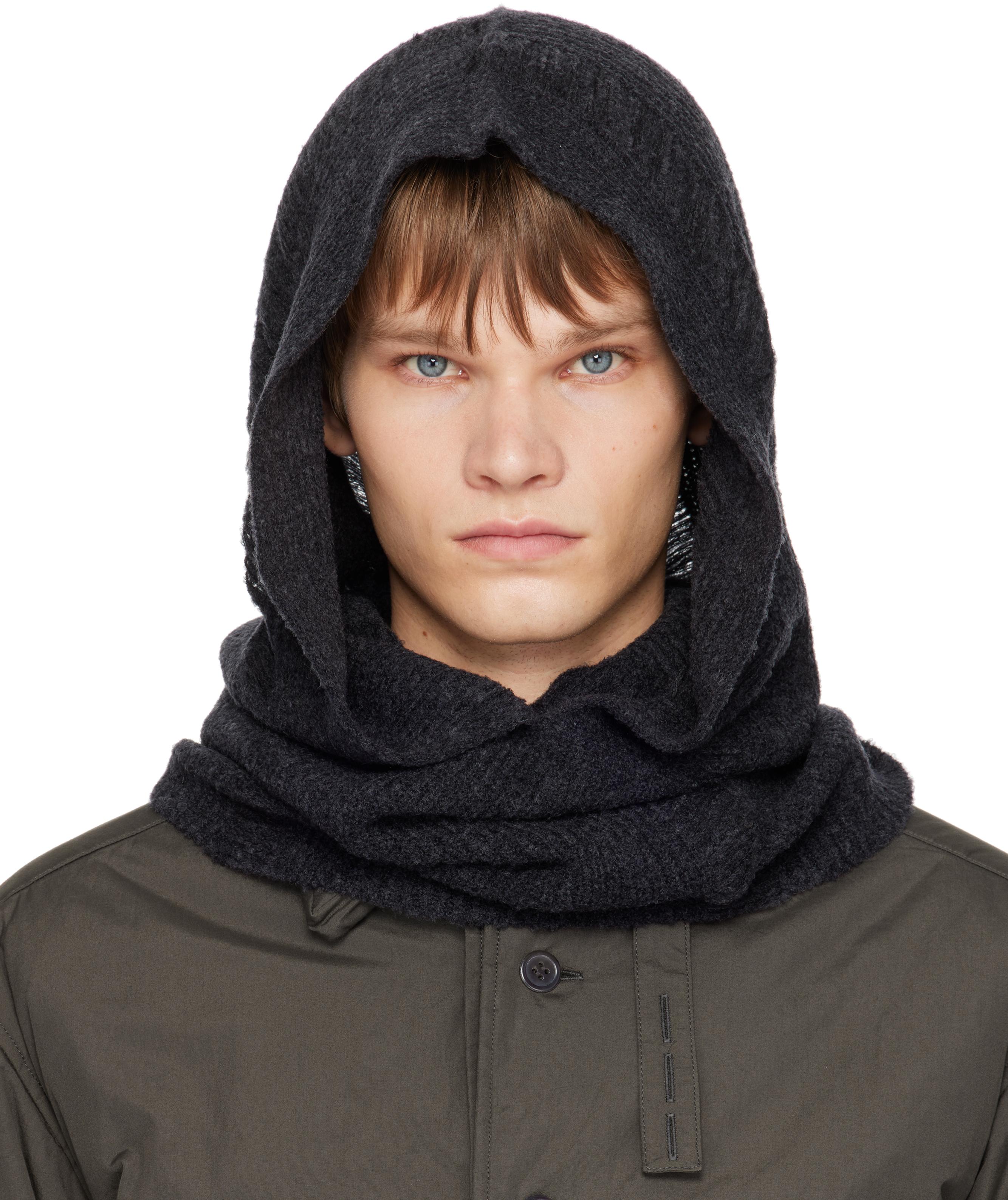 Yohji Yamamoto Wool Balaclava Hood in Black for Men | Lyst