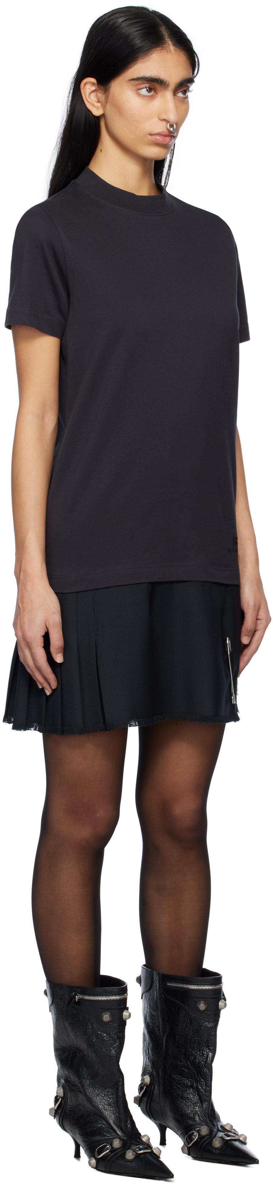 balenciaga layered mini dress Frayed Embellished Cotton-Jersey And Wool-Blend Twill in Black VILLAEOSS2026