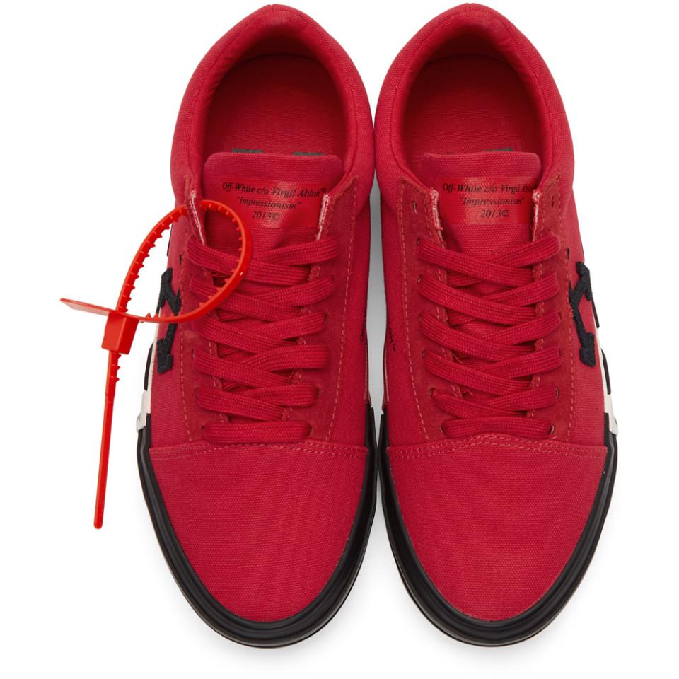 Off-White c/o Virgil Abloh Canvas Vulc Low Red for Men - Lyst