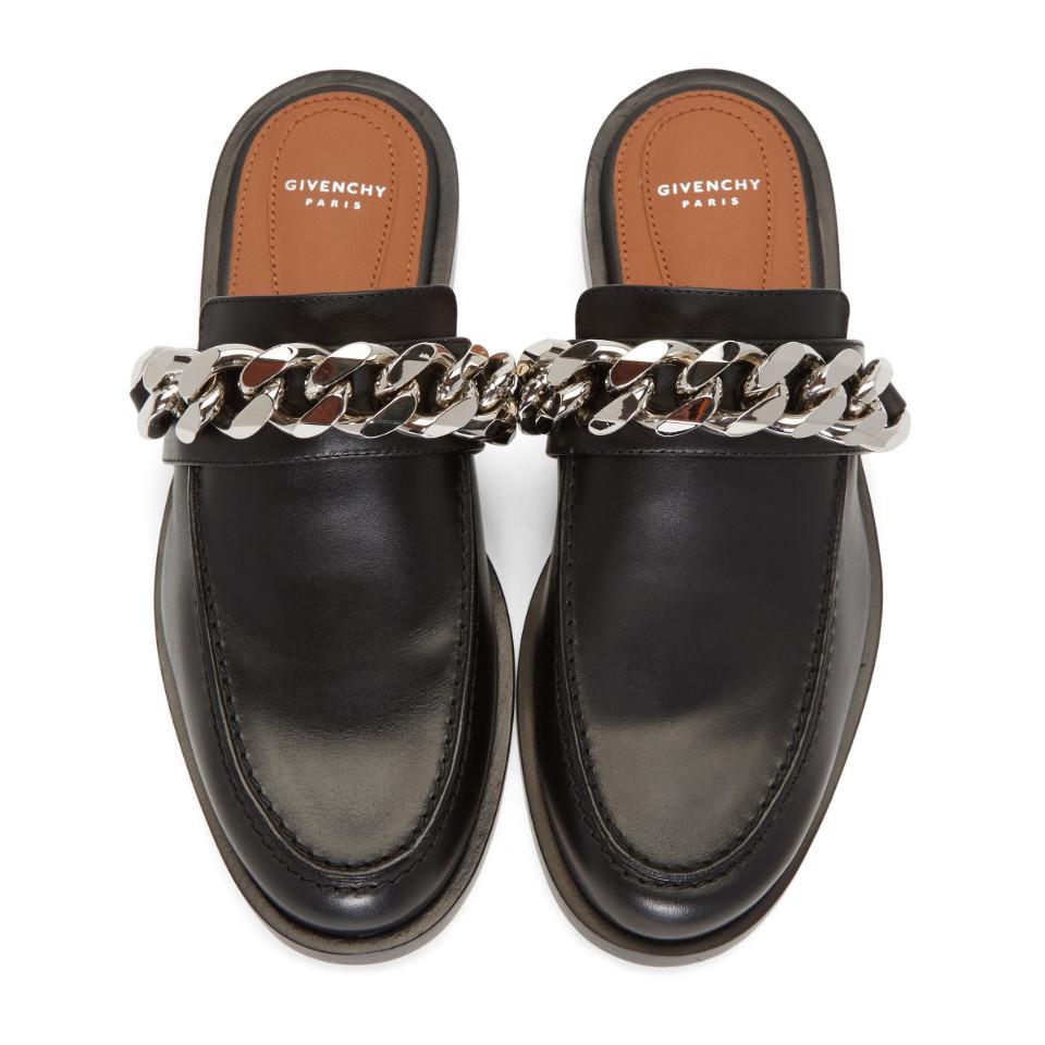 givenchy chain leather slippers