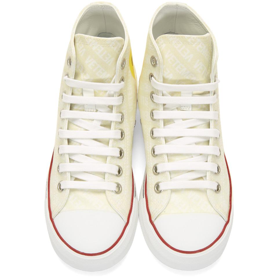 Vetements Off-white Canvas Emoji High-top Sneakers for Men | Lyst