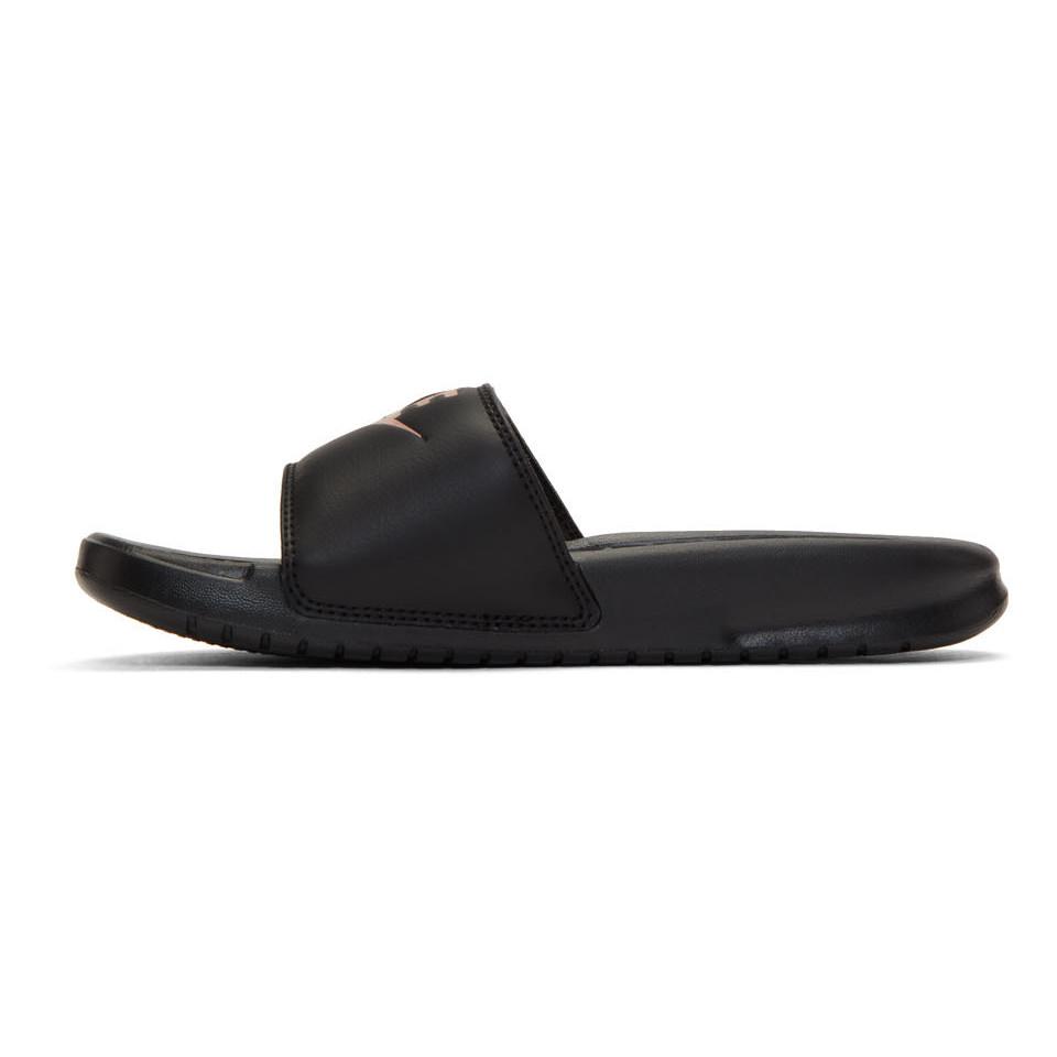 Nike Black And Rose Gold Benassi Jdi Slides | Lyst