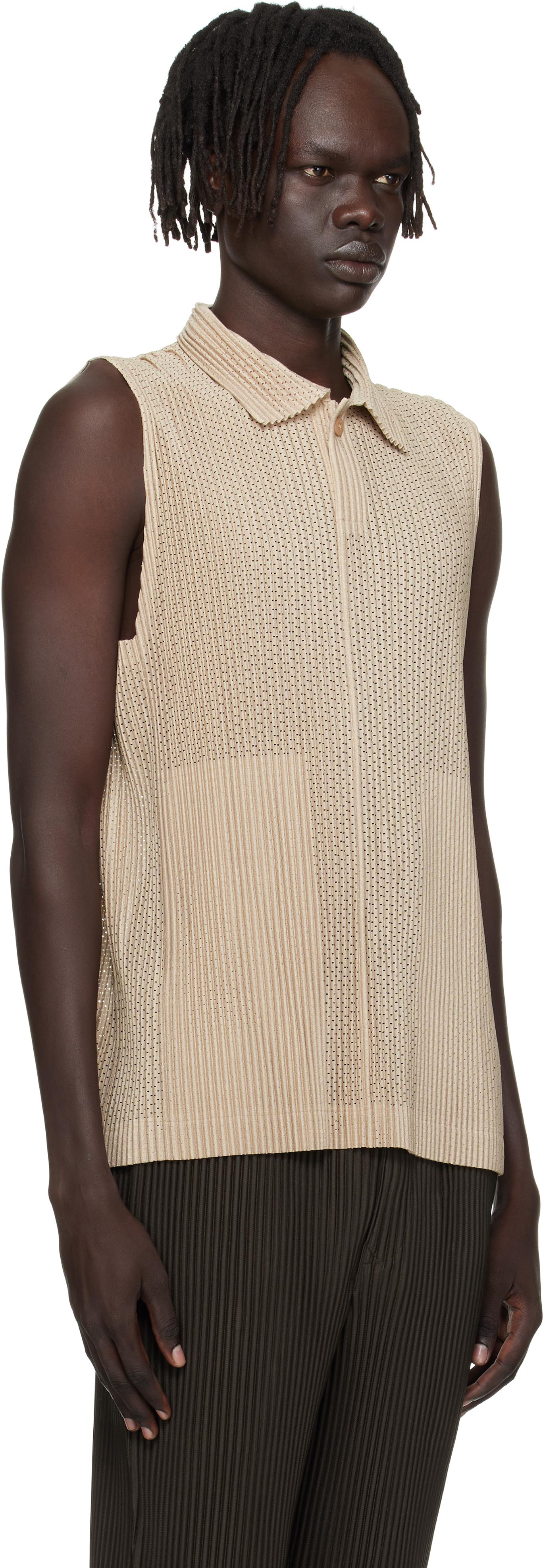 Homme Plissé Issey Miyake Light Mesh Polo in Black for Men | Lyst