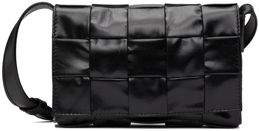 Bottega Veneta メンズ ブラック スモール Cassette メッセンジャー 