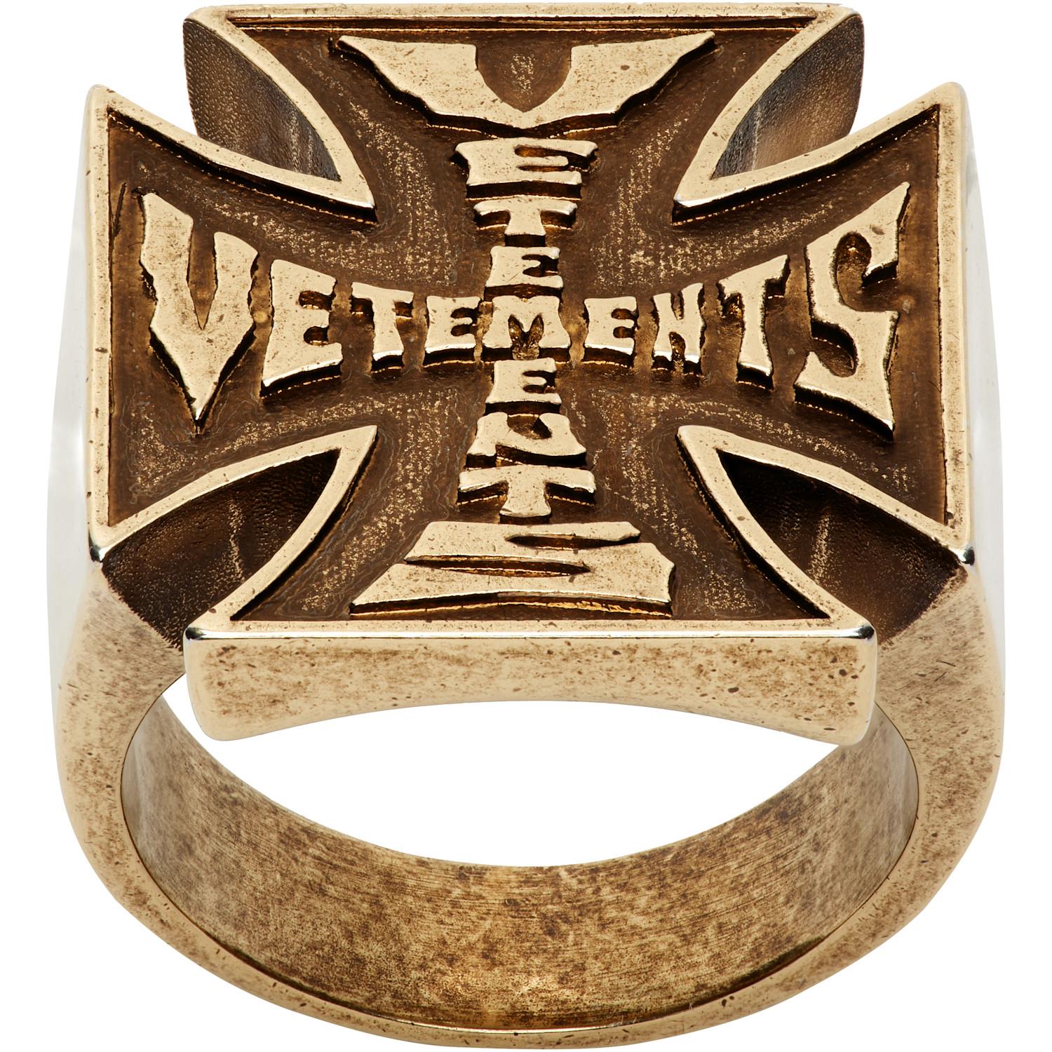 Vetements Biker Cross Logo Ring in Metallic for Men | Lyst