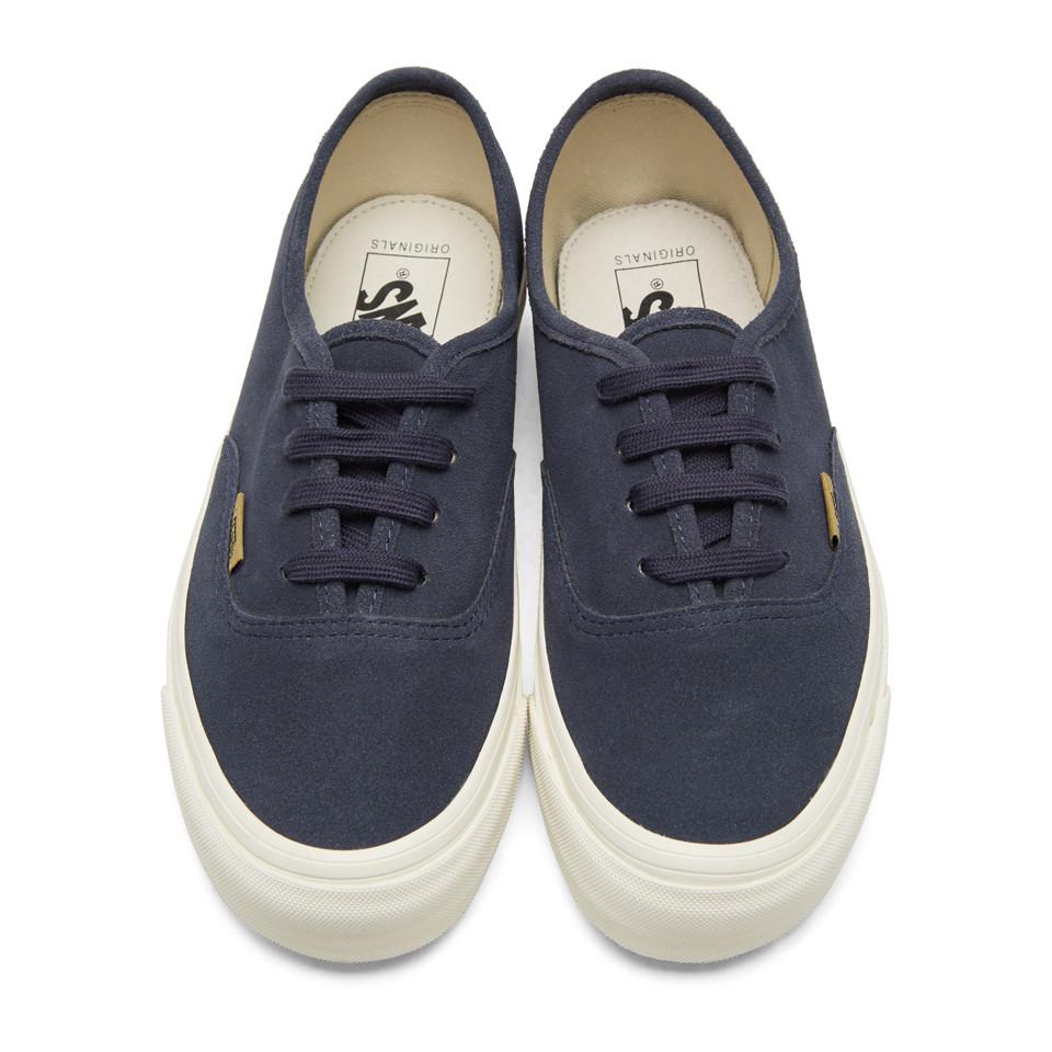 Vans Navy Suede Og Authentic Lx Sneakers In Blue For Men Lyst