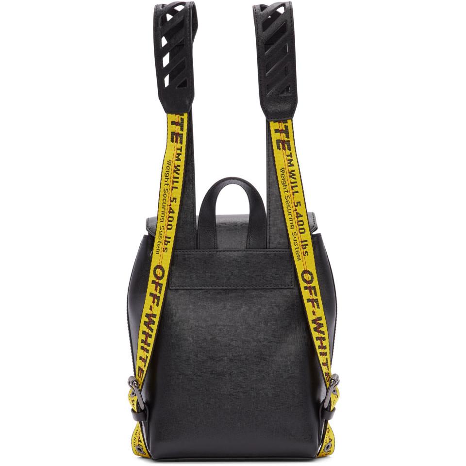Luxury bag - Off-White bag khaki, black with yellow shoulder strap