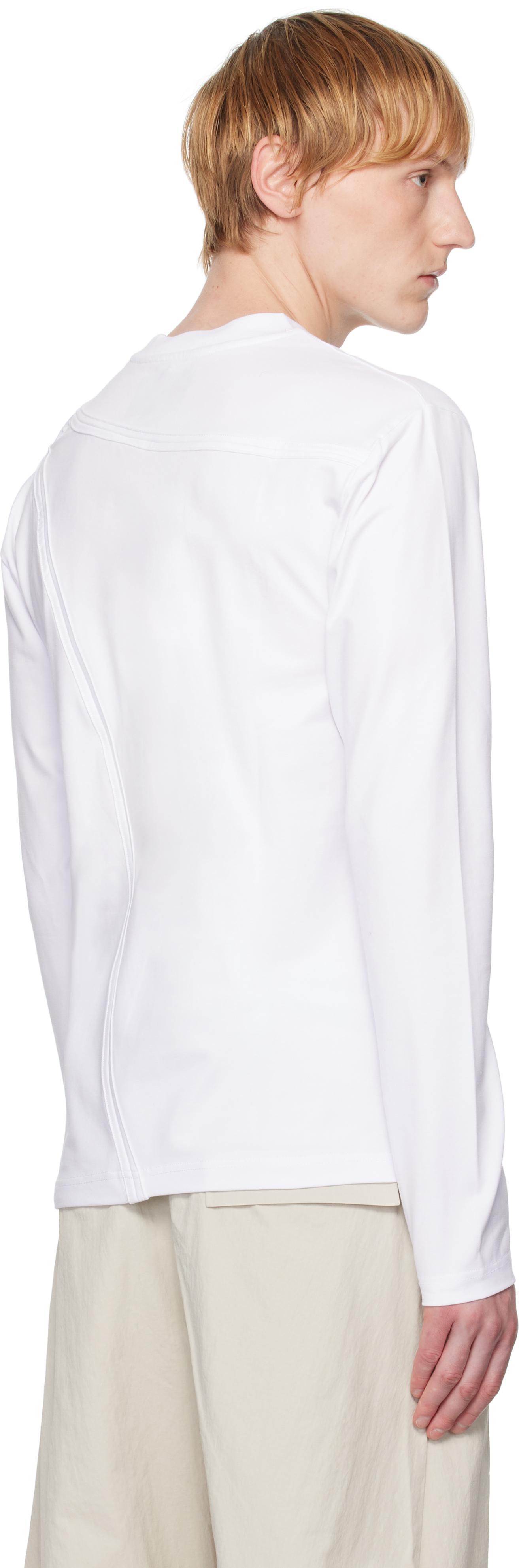 【関税込み】HELIOT EMIL ホワイト Deceptae 長袖Tシャツ メンズ HELIOT EMIL Tシャツ | オンラインセールは最大65%オフ