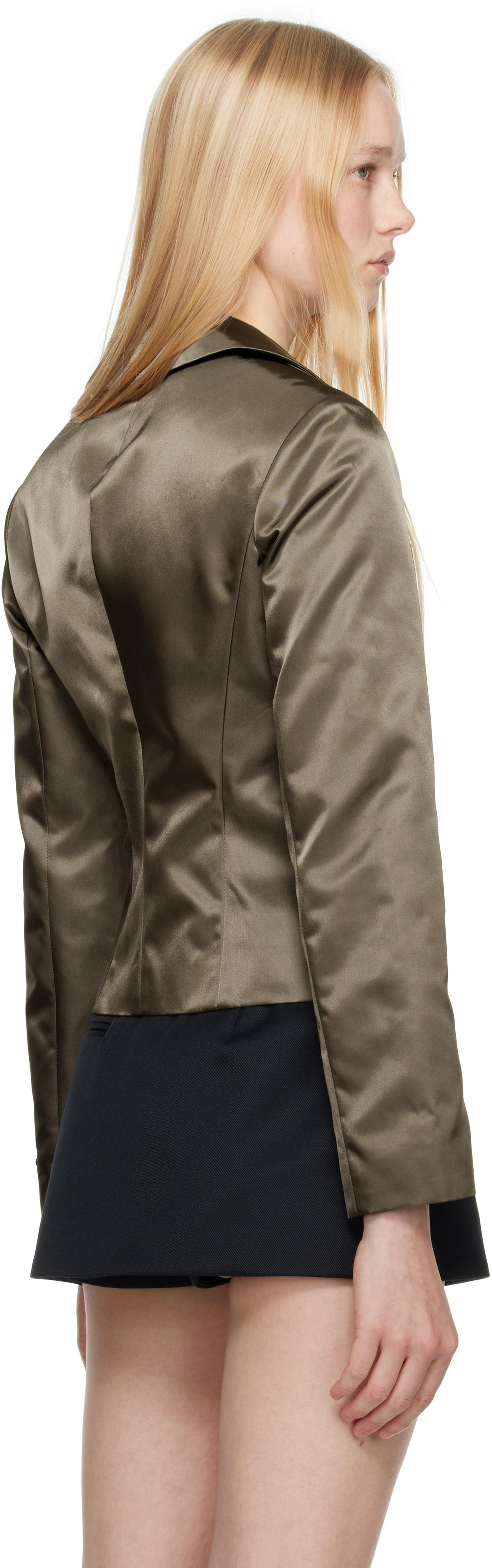 Sandy Liang Khaki Annecy Jacket in Black | Lyst