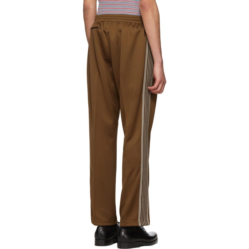 Needles Brown Narrow Track Pants for Men | Lyst