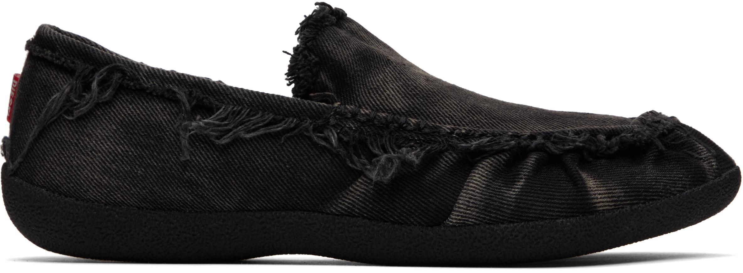 DIESEL D-Shock Moc Slip-On Loafers in Black for Men | Lyst