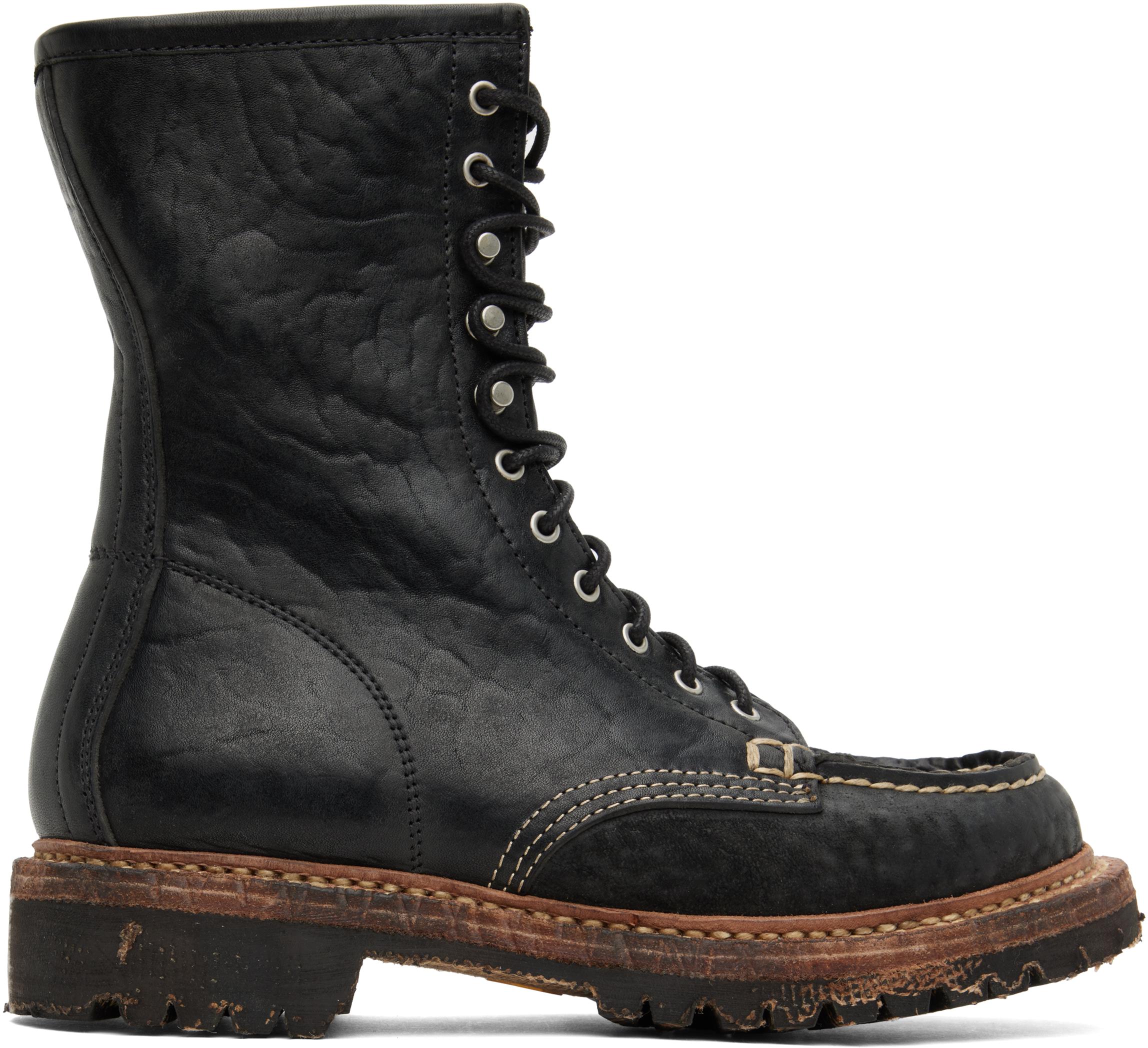 Visvim メンズ ブラック Scout Moc Hi-Folk ブーツ ブーツ