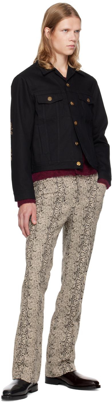 d*y様 ernest w baker ROSE STUDDED DENIM J Ernest W Baker Black Rose Studded Jeans | ModeSens