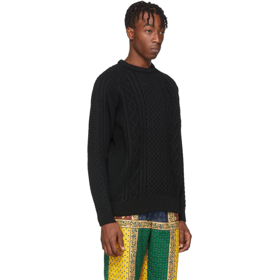 Noah Black Fisherman Sweater for Men | Lyst