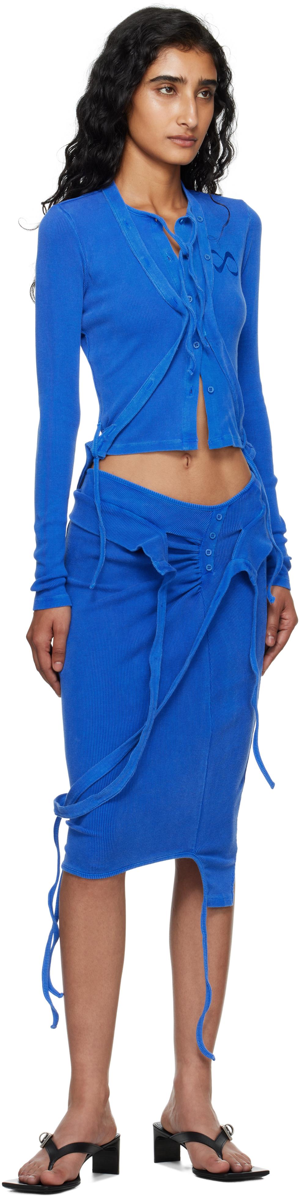 OTTOLINGER Knee-Length Rib Midi Skirt in Blue | Lyst